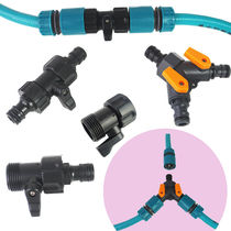 Water pipe hose joint fittings plastic two-way straight valve with switch three-way water gun joint fittings
