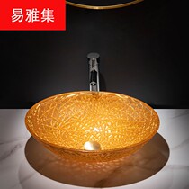 Bathroom balcony glass washbasin Oval color custom art washbasin basin