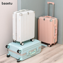 Luggage female Japanese 20-inch high-value aluminum frame new silent lever travel password suitcase 24 strong and durable