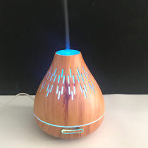 2019新品上市 雪山加湿器 流星香薰机 400ml木纹香薰机 镂空设计