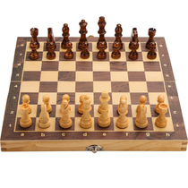 Chess solid wood magnetic childrens high-end large folding chessboard primary school students adult game special set