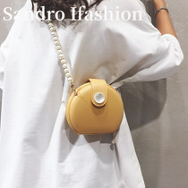 Sandro Ifashion crossbody Joker Pearl Chain Bag 2021 New Fashion One Shoulder Small Round Bag Mobile