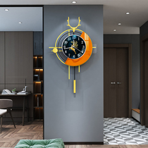 Nordic light luxury modern wall clock living room personality creative fashion clock background wall decorative clock Silent Wall watch