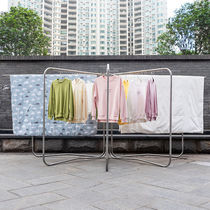 Clothes hanger floor lift stainless steel large outdoor telescopic folding simple outdoor folding clothes hanger