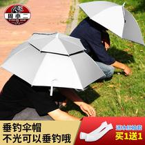 New headwear umbrella sunscreen Umbrella Cap Fishing Head Umbrella Folding Bucket Hat Type Fishing Umbrella Overhead Type Gear