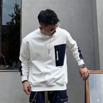 Gang Shu spring and autumn mens round neck loose pullover sweater American casual top trend Korean overcoat (