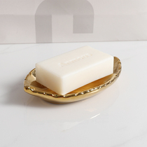 Moyan Nordic creative ceramic golden leaf soap box hotel household luxury high-end soap dish cute soap box