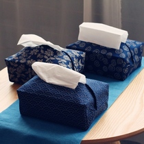 Original Japanese hot stamping cloth art tissue towel bag paper towel bag drawing paper bag retro drawing paper tissue bag towel box