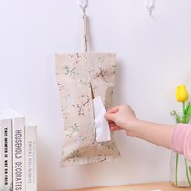 Hanging tissue cover cloth art cute cotton linen paper bag door rear toilet paper roll paper hanging bag wall hanging storage bag