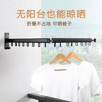 Indoor multifunctional telescopic drying rack Outdoor wall-mounted Clothes Clothes Clothes simple balcony folding invisible clothes rod