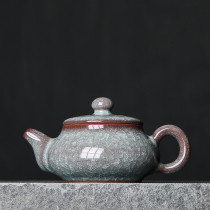 Celadon teapot Single pot Ceramic Gongfu tea set Tea pot Handmade with filter Longquan Ge Kiln ice crack household pot