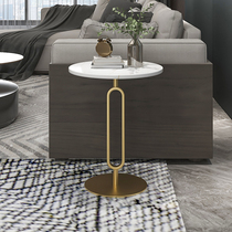 Nordic living room side marble sofa corner table small apartment simple modern balcony light luxury tea table round table