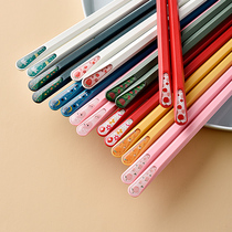 Creative alloy chopsticks household light luxury style high facial value one chopstick for one person non-slip and mildew-proof high-end family meal sharing quick son