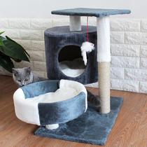 Cat climbing frame cat nest cat tree one small Villa cat scratch claw machine Four Seasons universal net red solid wood tree house