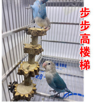 Parrot toy staircase Pepper Wood gnawing grinding teeth grinding claw bird supplies swing climbing ladder Starling puzzle toy