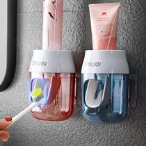 Fully automatic squeezing toothpaste artifact toilet non-punching toothbrush rack wall-mounted squeezer childrens household