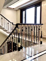 Modern light luxury simple stair handrail guardrail aluminum art railing indoor household aluminum alloy column European Villa