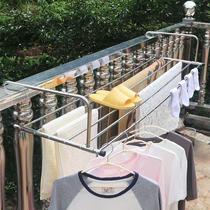 Large Number Balcony Outer clothes rack sunburn Outside the window telescopic folding burglar-proof mesh outdoor railing hooks anti-fall hanger