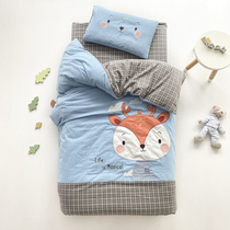 Childrens kindergarten quilt three-piece set pure cotton quilt cover baby nap bedding baby bedding entering the kindergarten six-piece set