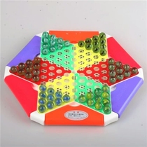 Checkers adult glass ball belt tutorial Small old-fashioned chess multi-functional childrens puzzle game high-grade hollow multicolored