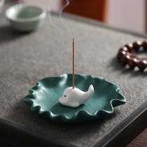 Creative intention ceramic incense insert Home Mini dolphin line incense aroma diffuser tea ceremony ornaments sandalwood