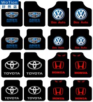 Car logo cartoon car mat fashion Tide brand foot pedal non-slip mat universal suede four seasons Washable Car Mat