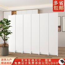 Customized full pure white screen partition wall folding mobile office simple modern photo cover custom folding screen