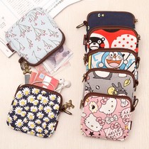 Wallet female key storage cute girl heart card card bag canvas Lady thin coin wallet large capacity summer