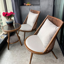 Balcony Casual Table And Chairs Home Tea Table and chairs Combined modern minimalist sofa Chair Vine Chair Small Tea Table Balcony Three Sets