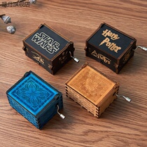 Wooden crafts ornaments music box wooden classical hand-made classical carving DIY music gift box
