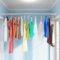 Non-perforated indoor retractable clothes pole balcony toilet stainless steel basking quilt artifact floating window drying rack