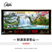 Landscape painting scenery Wanyearly calendar Electronic bell 2022 New digital wall hanging bell household living room ultra-thin clock