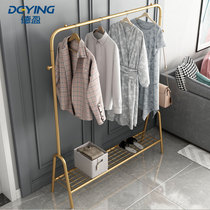 Light luxury clothes hanger floor folding indoor clothes hanger balcony bedroom clothes hanger household simple cold clothes single rod type