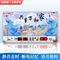 Perpetual calendar electronics bell 2021 new dynamic clock with temperature and humidity liquid crystal digital display hanging wall plug-in electric
