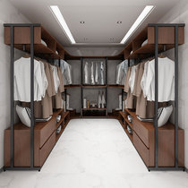Walk-in Cloakroom Shelf Iron Art Shelf Corner Wardrobe Open Hung Hanger Ground Large Capacity Closet