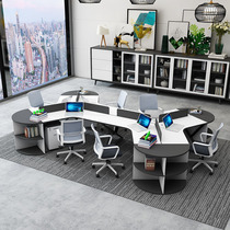 Office staff computer table and chair combination simple modern office screen 3689 people corner work table staff Station