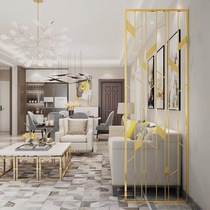 Nordic light luxury iron screen partition living room Net red restaurant entrance entrance flower grid decoration hollow modern
