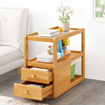 Sofa side table light luxury living room small side cabinet coffee table solid wood side table simple mini creative corner table locker