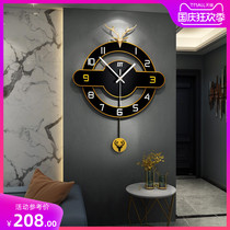 Fashion personality light luxury hanging wall clock living room wall clock home creative modern simple Net red Nordic clock atmosphere