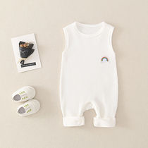 2021 new baby Summer baby jumpsuit 0-2 year old cotton coat vest Capri pants climbing suit