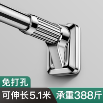 Retractable clothesline invisible non-perforated window artifact floor folding indoor toilet drying rack balcony