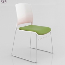 Conference room chair simple office chair without armrest fixed folding bow plastic backrest office stool training chair