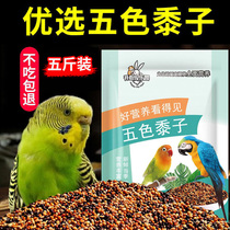 Xuanfeng tiger skin Parrot Bird grain five-color mixed millet tiger skin peony bird grain millet millet with Shell 5kg shell