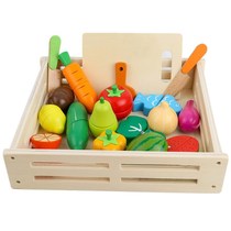 Childrens magnetic fruit and vegetable cutting music baby wooden cut cutting look set kitchen play house parent-child toys