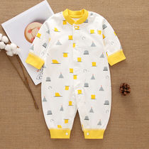 Baby jumpsuit spring and autumn cotton boneless newborn clothes 0-3 men and women baby ha clothes climbing clothes winter pajamas