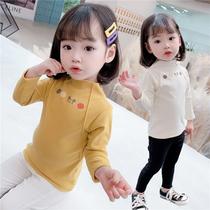 Girls Spring and Autumn Cotton Round Neck base shirt Baby Childrens Wear Top New Children Long Sleeve Pullover Cotton T-shirt Tide