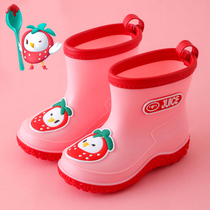 Cool Senmai summer childrens rain boots water shoes non-slip cartoon boys and girls 1-3-6 years old children plus velvet toddlers
