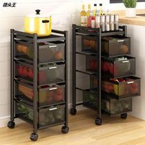 Kitchen shelf storage rack vegetable and fruit storage rack floor multi-layer drawer type vegetable basket storage rack trolley