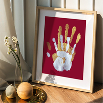 Couple diy handprint photo frame souvenir color lover family portrait oil painting hand foot ink mold palm print