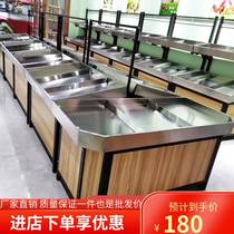 Stainless steel fruit shelves supermarket fresh vegetable rack commercial vegetable frame in the fruit and vegetable frame